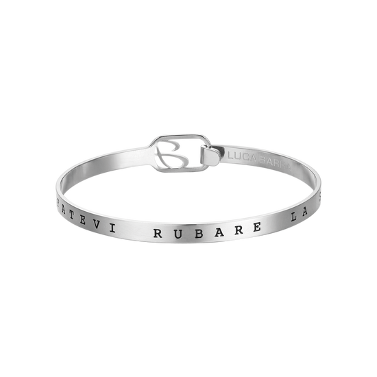 RIGID STEEL BRACELET 'DON'T LET HOPE BE STEALED' Luca Barra