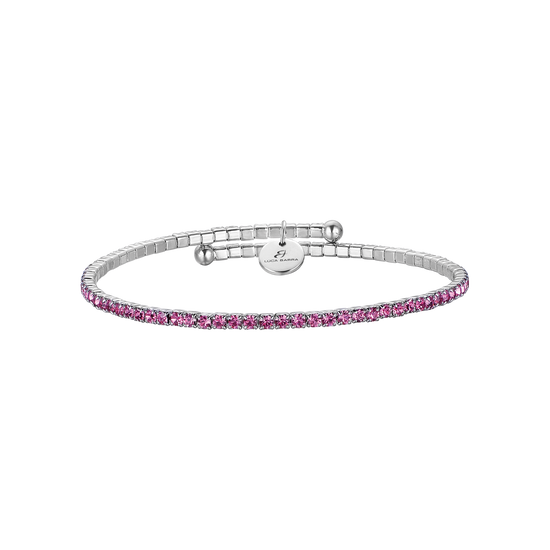 ARMBAND AUS METALL MIT DUNKLEN PINKEN KRISTALLEN Luca Barra