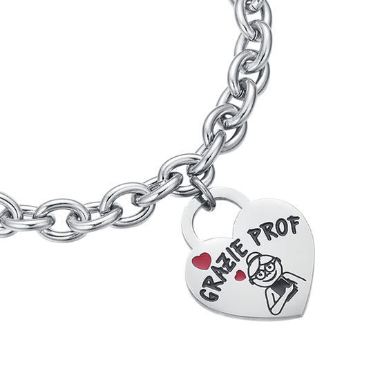DAMEN STAHLARMBAND MIT HERZ DANKESCHÖN PROF