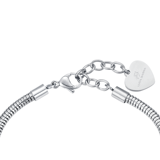 UNENDLICHES DAMEN-STAHLARMBAND MIT WEISSEN KRISTALLEN