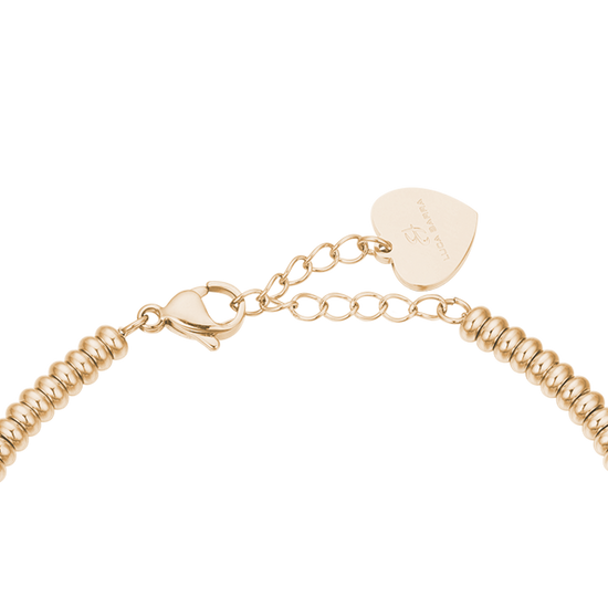 IP GOLD STAHL ARMBAND MIT WEISSEM KRISTALL SCHMETTERLING