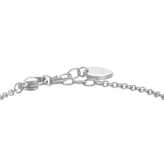 DAMENARMBAND AUS STAHL MIT HERZ UND ROTEM HORN