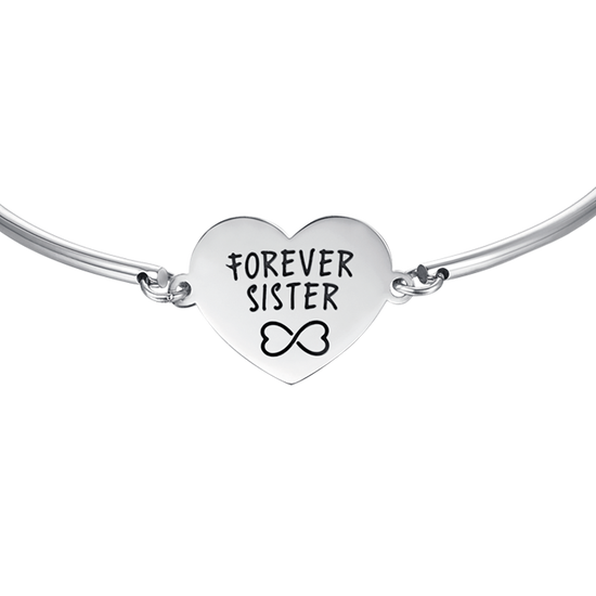 STAHLARMBAND FÜR FRAUEN MIT AUFSCHRIFT FOREVER SISTER