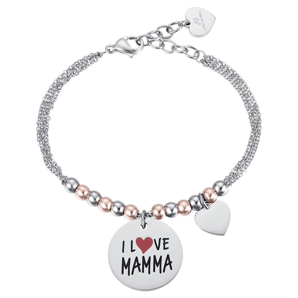I LOVE MAMMA ROSÉ KUGELN STAHLARMBAND FÜR DAMEN