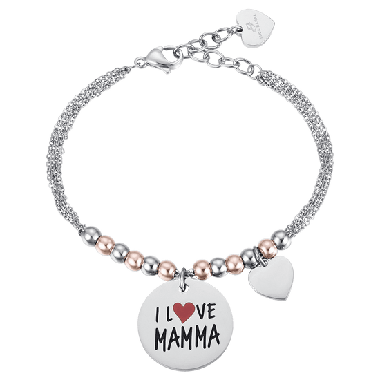 I LOVE MAMMA ROSÉ KUGELN STAHLARMBAND FÜR DAMEN