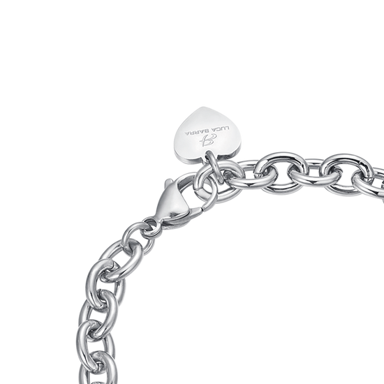 PERSONALISIERTES HERZ-GLIEDER-ARMBAND FÜR FRAUEN AUS STAHL