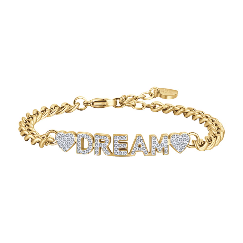 WOMAN'S GOLDEN DREAM STEEL BRACELET WITH WHITE CRYSTALS Luca Barra