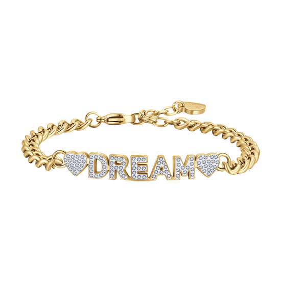 WOMAN'S GOLDEN DREAM STEEL BRACELET WITH WHITE CRYSTALS Luca Barra