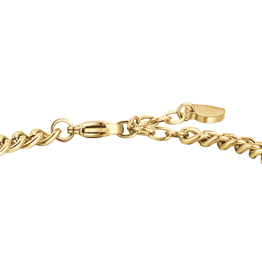 TRAUMHAFTES DAMENARMBAND AUS VERGOLDETEM STAHL MIT WEISSEN KRISTALLEN