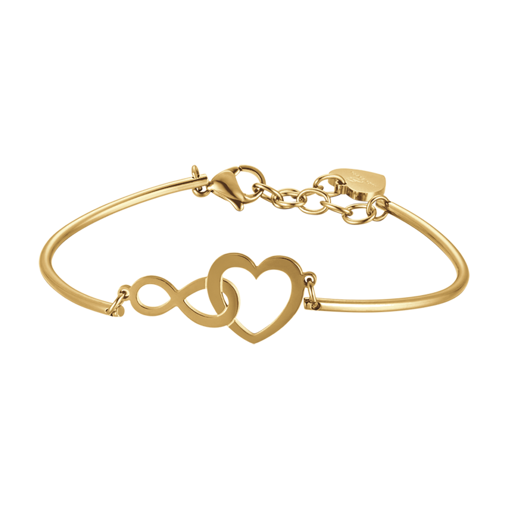 DAMEN-IP-GOLD-ARMBAND MIT HERZ UND INFINIT Luca Barra