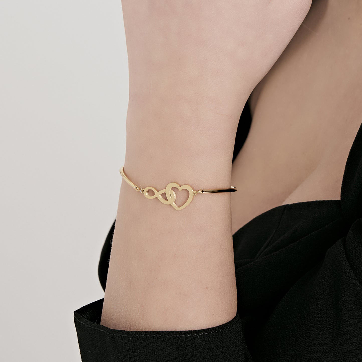 DAMEN-IP-GOLD-ARMBAND MIT HERZ UND INFINIT Luca Barra