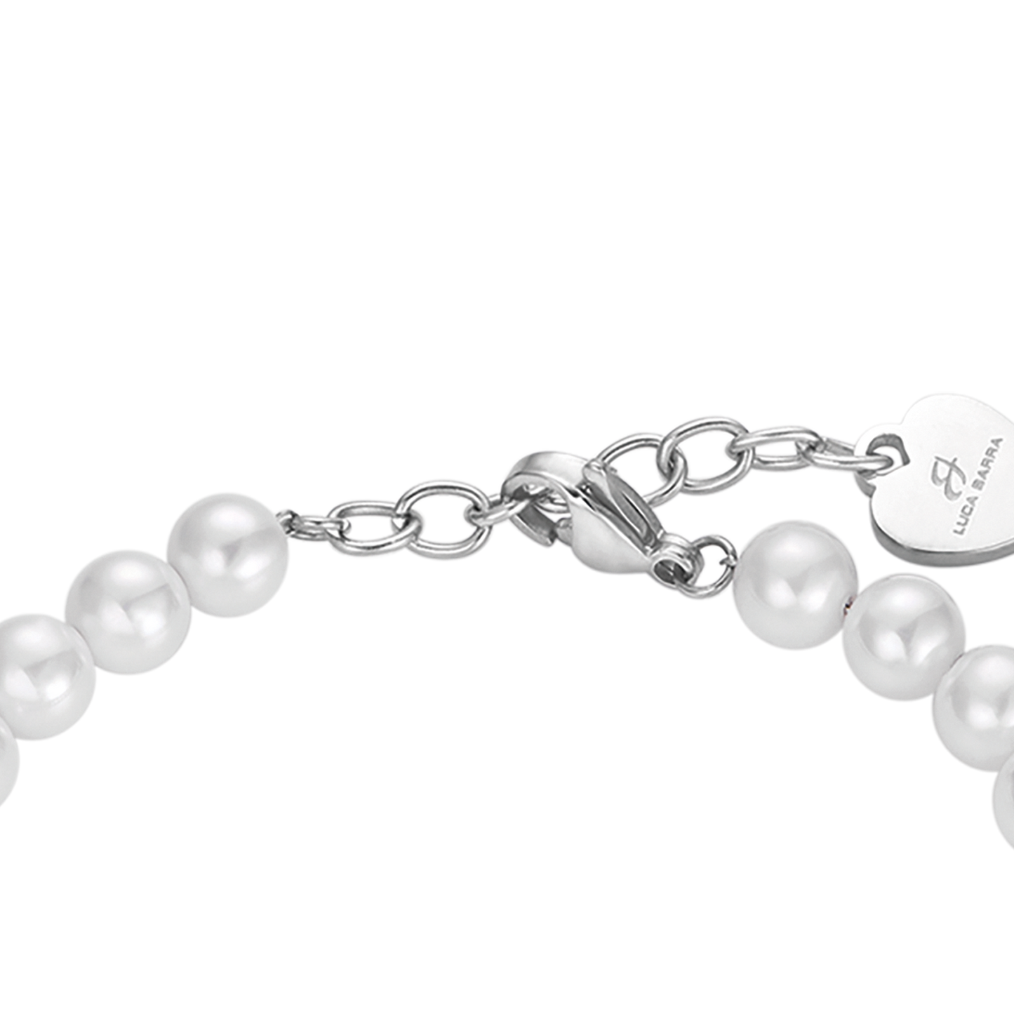 BRACCIALE DONNA DI PERLE SINTETICHE CON CRISTALLI BIANCHI