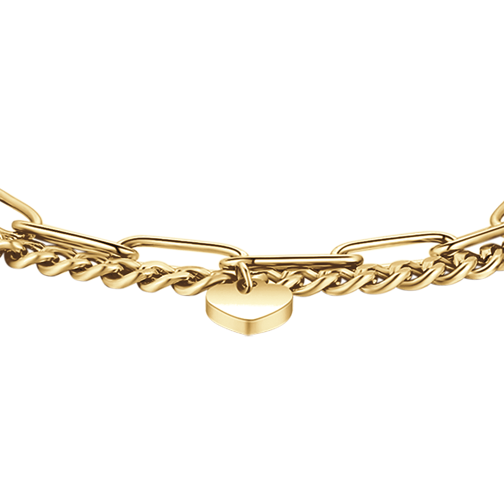 DAMENARMBAND AUS VERGOLDETEM STAHL MIT HERZEN UND STERNEN