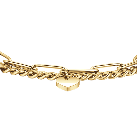 DAMENARMBAND AUS VERGOLDETEM STAHL MIT HERZEN UND STERNEN