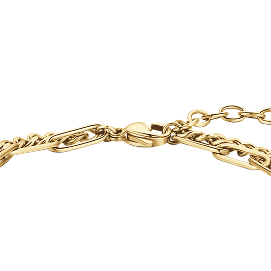 DAMENARMBAND AUS VERGOLDETEM STAHL MIT HERZEN UND STERNEN