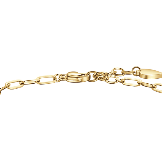 DAMENARMBAND AUS VERGOLDETEM STAHL MIT HERZ, SCHMETTERLING UND VIERBLÄTTRIGEM KLEEBLATT