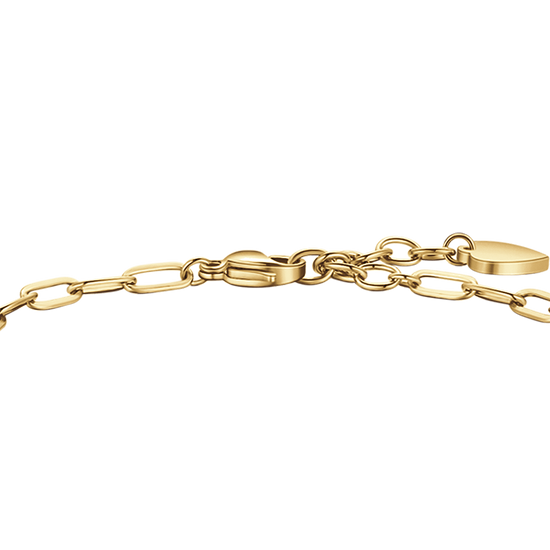 DAMENARMBAND AUS VERGOLDETEM STAHL MIT MOND, VORHÄNGESCHLOSS, HERZ UND STERN