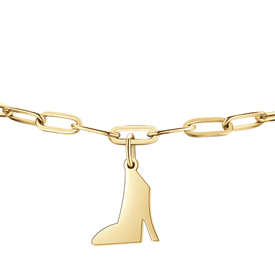 DAMENARMBAND AUS VERGOLDETEM STAHL MIT HERZ, SCHUH UND STERN