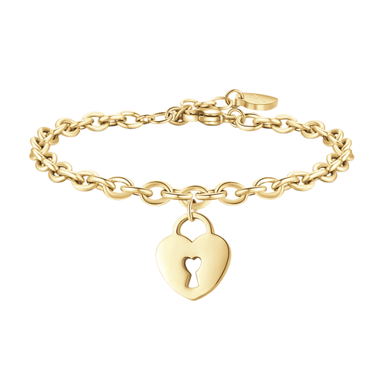 WOMAN'S GOLDEN STEEL BRACELET WITH HEART LUCKLE Luca Barra