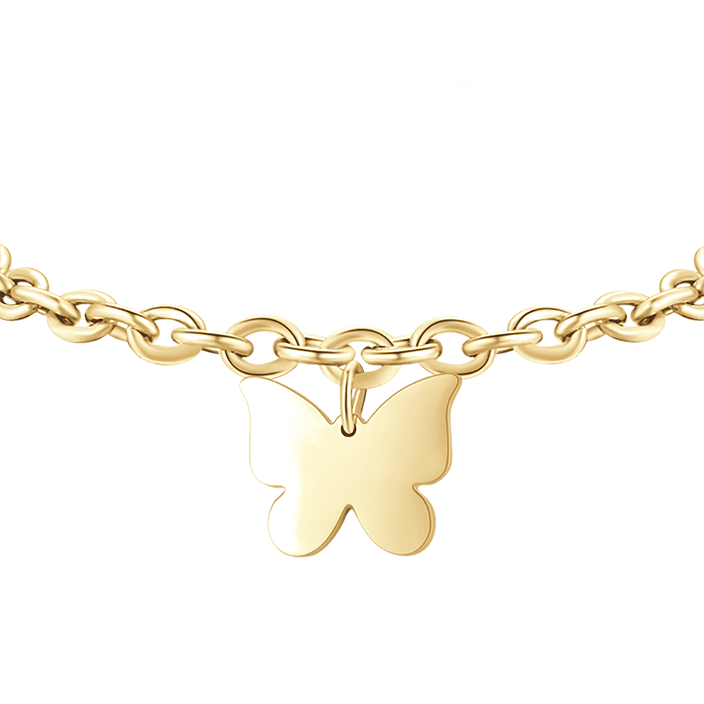 DAMENARMBAND AUS VERGOLDETEM STAHL MIT SCHMETTERLING