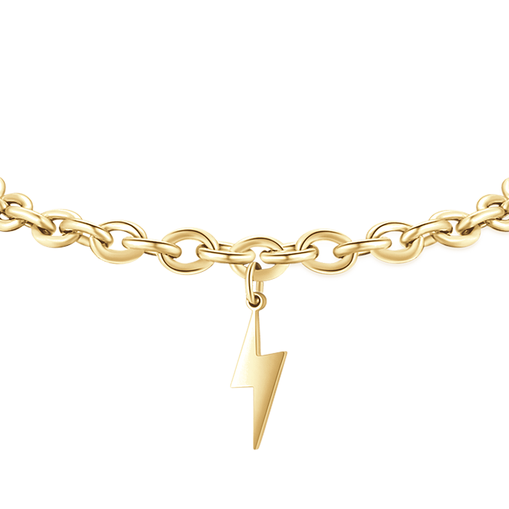DAMENARMBAND AUS VERGOLDETEM STAHL MIT BLITZ