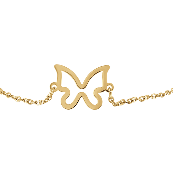 DAMENARMBAND AUS VERGOLDETEM STAHL MIT HOHLEM SCHMETTERLING