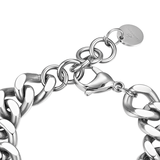 DAMENARMBAND AUS STAHL MIT FUCHSIAFARBENEN KRISTALLEN