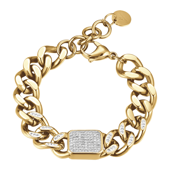 WOMAN'S GOLDEN STEEL AND WHITE CRYSTALS BRACELET Luca Barra