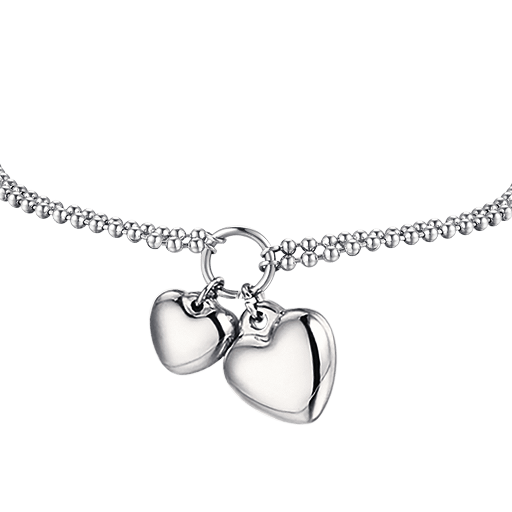 IP GOLD STAHL DAMEN ARMBAND MIT HERZEN IN VERSCHIEDENEN GRÖSSEN