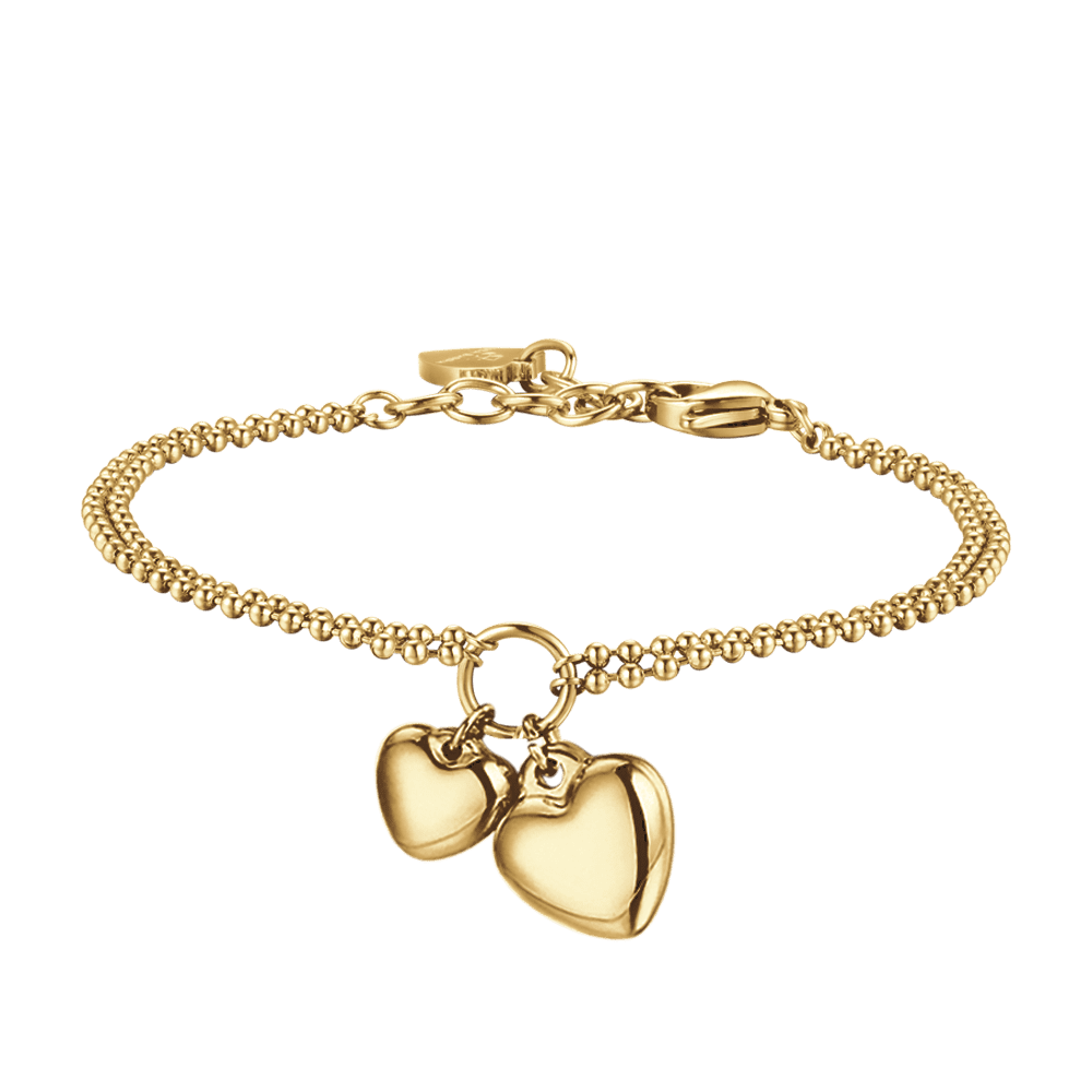 IP GOLD STAHL DAMEN ARMBAND MIT HERZEN IN VERSCHIEDENEN GRÖSSEN