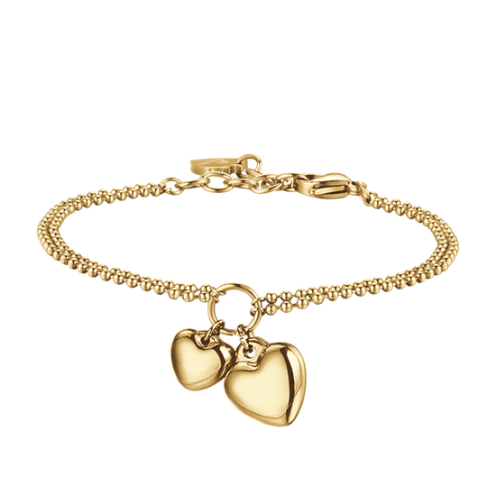 IP GOLD STAHL DAMEN ARMBAND MIT HERZEN IN VERSCHIEDENEN GRÖSSEN
