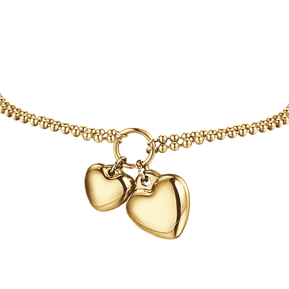 IP GOLD STAHL DAMEN ARMBAND MIT HERZEN IN VERSCHIEDENEN GRÖSSEN