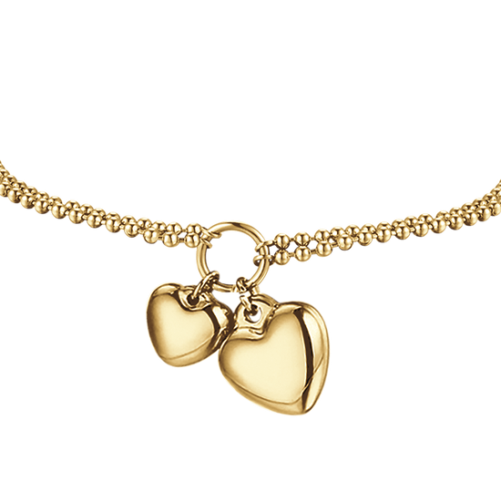 IP GOLD STAHL DAMEN ARMBAND MIT HERZEN IN VERSCHIEDENEN GRÖSSEN