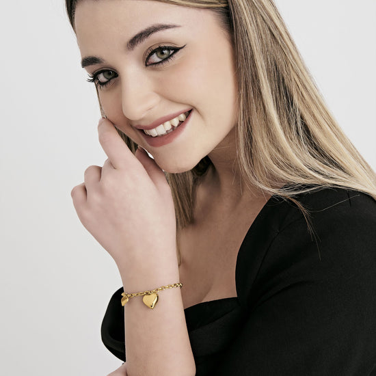 IP GOLD STAHL DAMEN ARMBAND MIT HERZEN