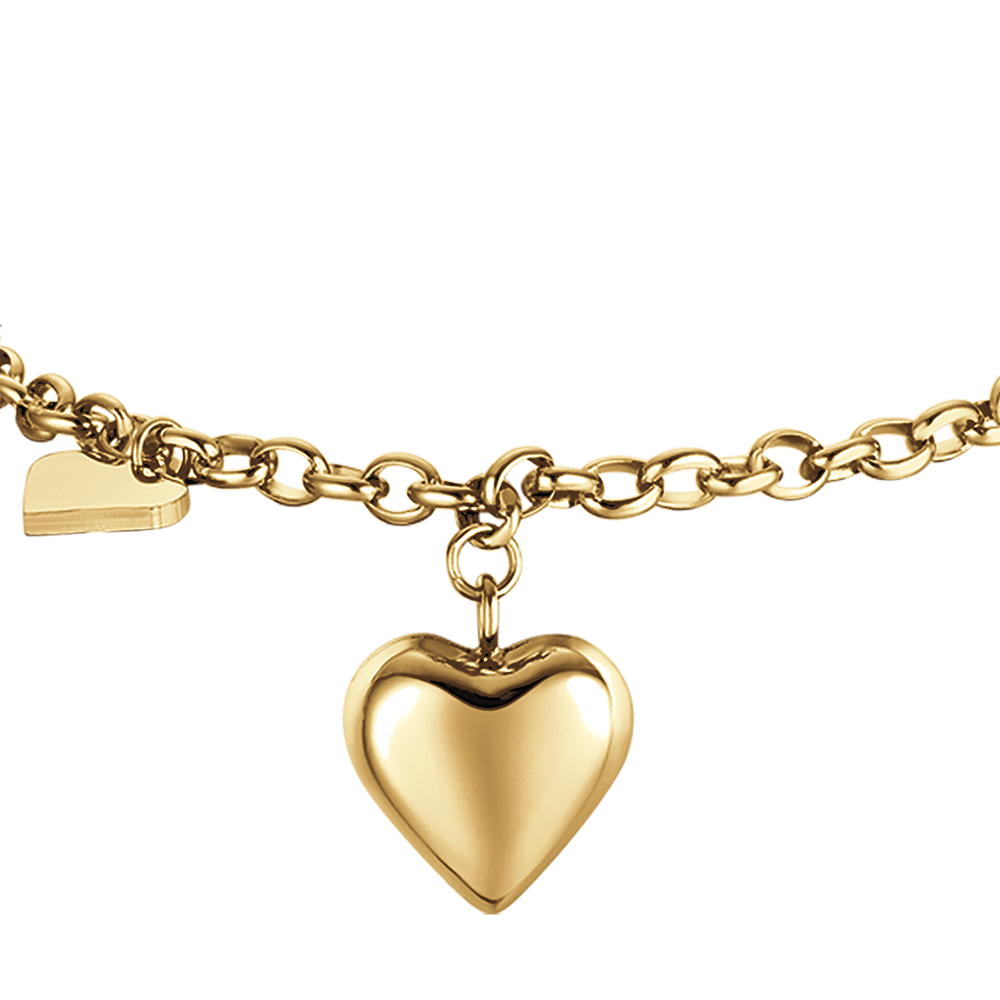 IP GOLD STAHL DAMEN ARMBAND MIT HERZEN