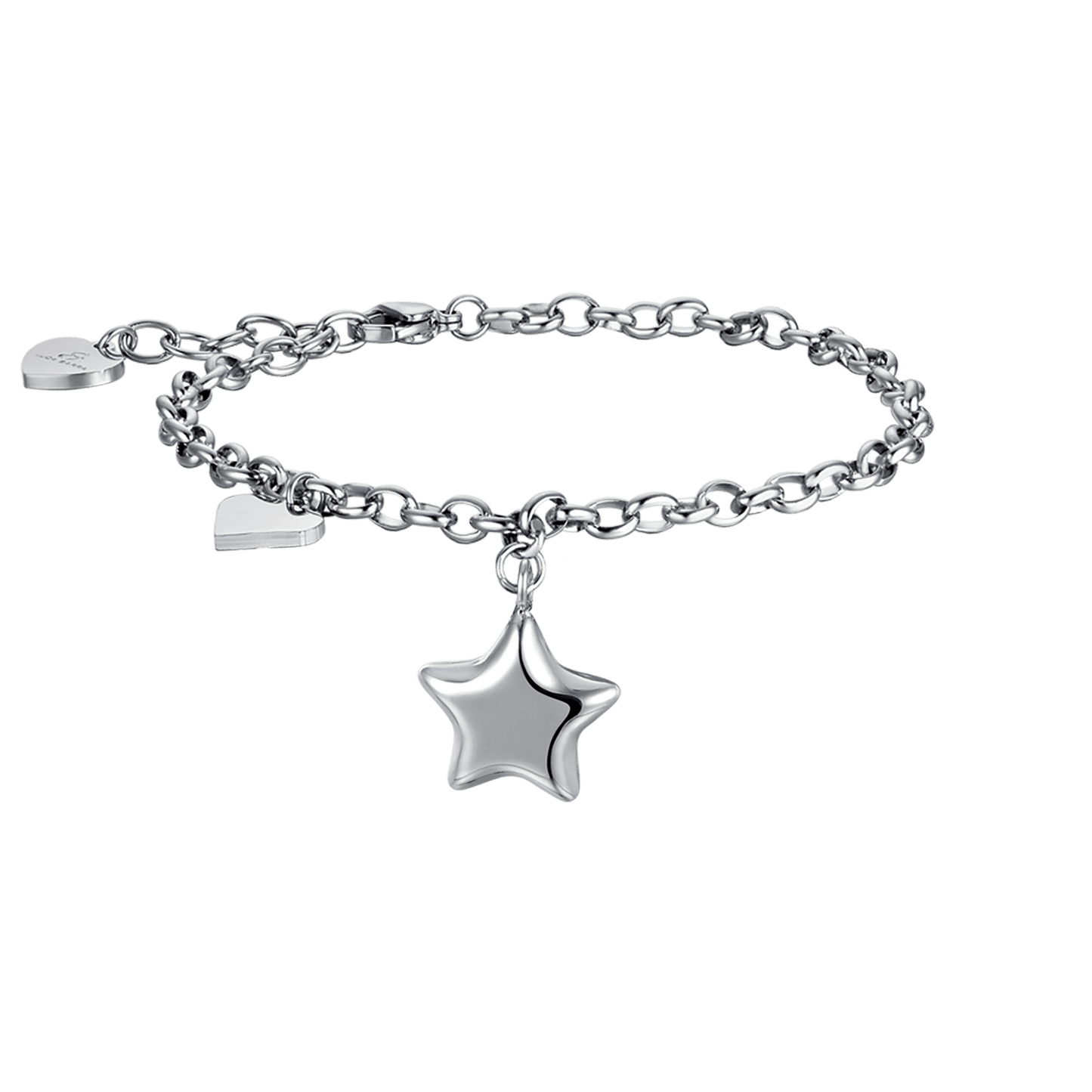 IP GOLD STAHL DAMENARMBAND MIT STERN UND HERZ