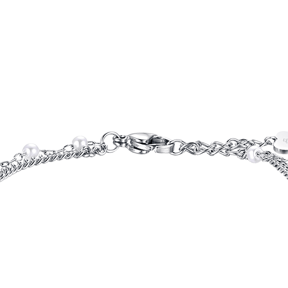IP GOLD STAHL DAMENARMBAND MIT VIERBLÄTTRIGEM KLEEBLATT