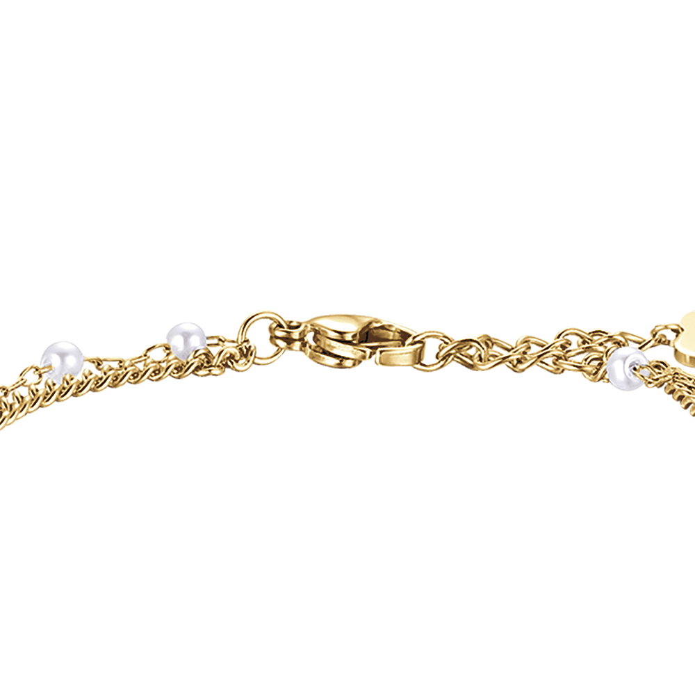 IP GOLD STAHL DAMENARMBAND MIT VIERBLÄTTRIGEM KLEEBLATT