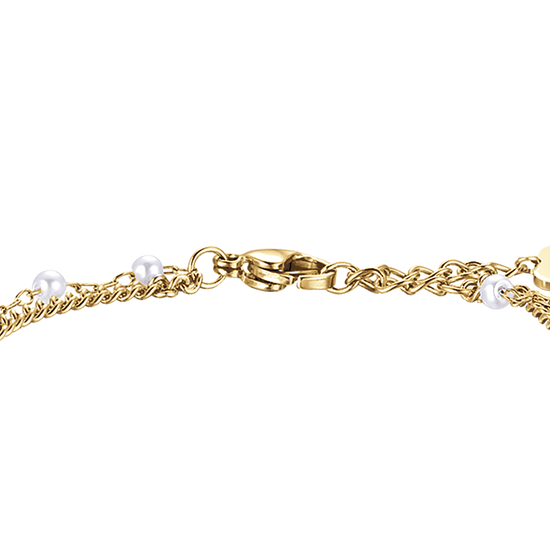 IP GOLD STAHL DAMENARMBAND MIT VIERBLÄTTRIGEM KLEEBLATT