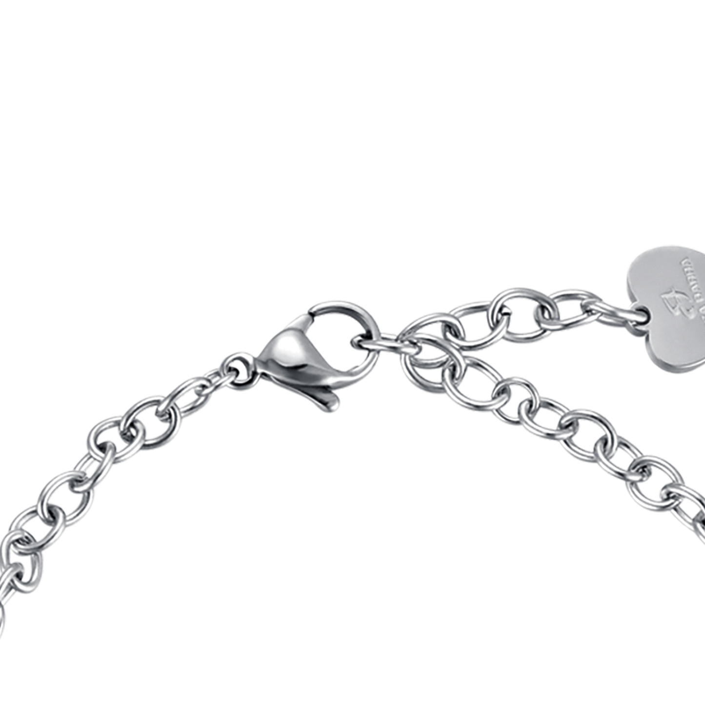 DAMEN STAHLARMBAND MIT ROSA KRISTALLEN