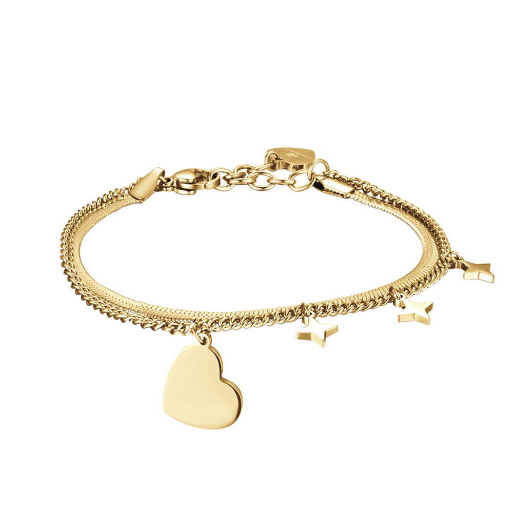 DAMEN-GOLD-ISTAHL-ARMBAND MIT HERZ Luca Barra