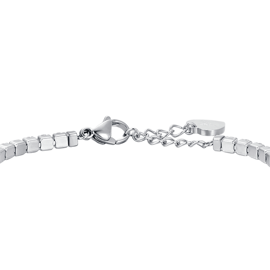 DAMEN-TENNISARMBAND AUS STAHL MIT WEISSEN KRISTALLEN
