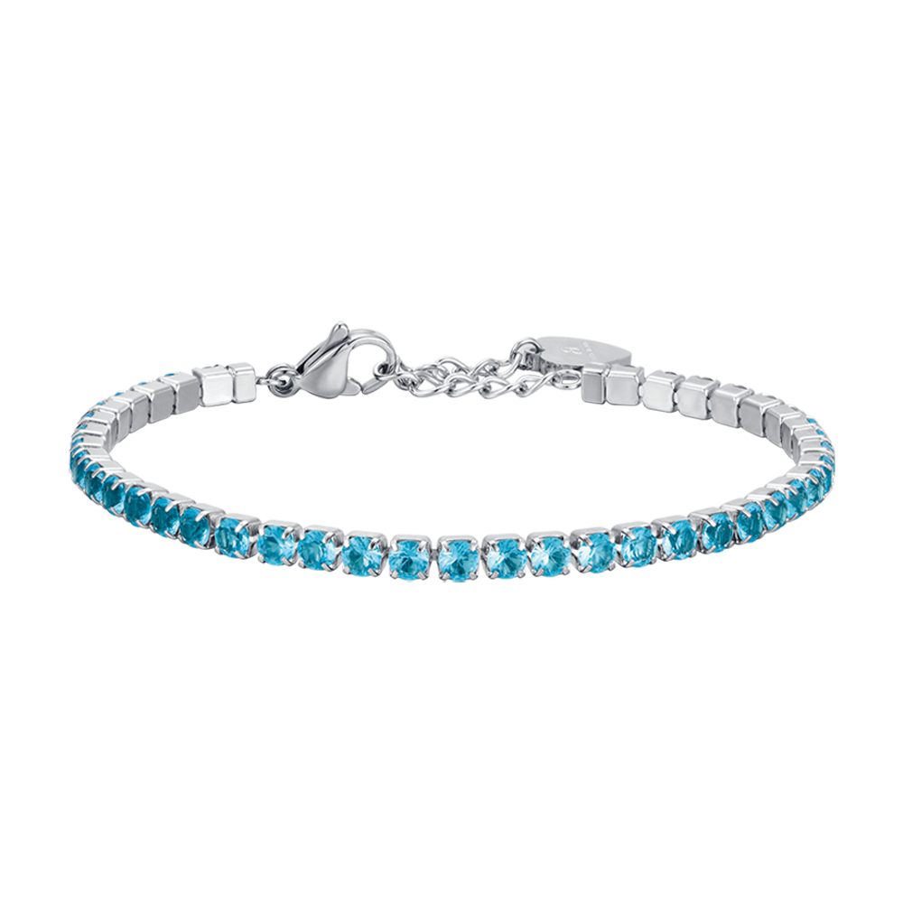 DAMEN-TENNISARMBAND AUS STAHL MIT BLAUEN KRISTALLEN Luca Barra