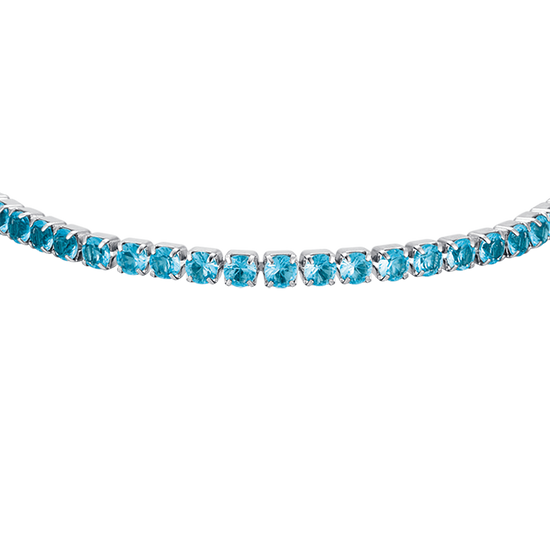 DAMEN-TENNISARMBAND AUS STAHL MIT BLAUEN KRISTALLEN