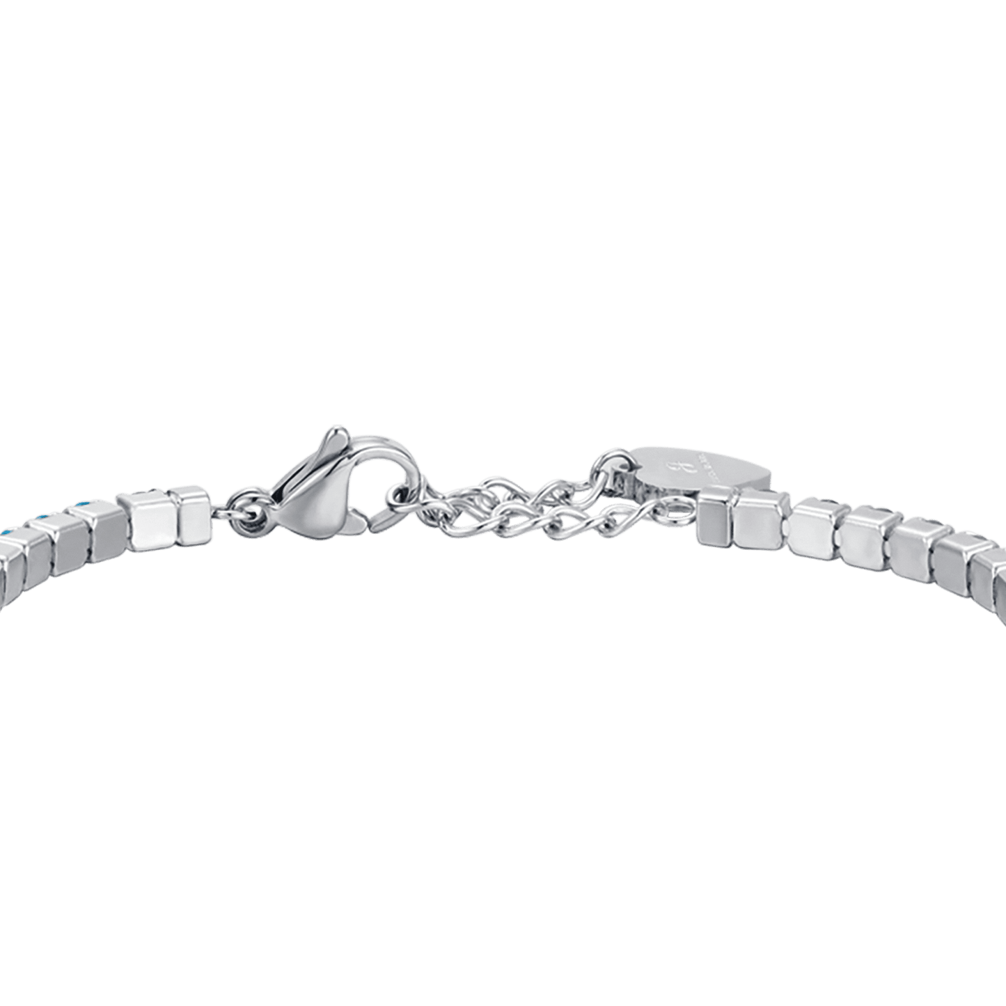 DAMEN-TENNISARMBAND AUS STAHL MIT BLAUEN KRISTALLEN