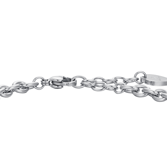 DAMEN-GLOCKENARMBAND AUS STAHL MIT WEISSEN KRISTALLEN