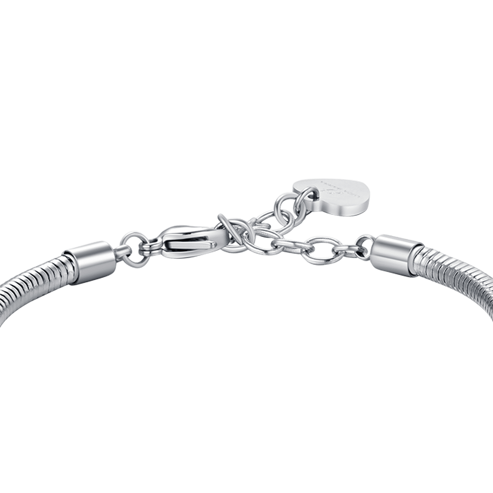 SCHLANGENARMBAND MIT WEISSEN KRISTALLEN FÜR DAMEN AUS STAHL
