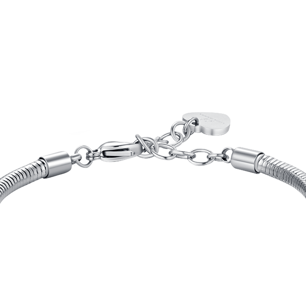 DAMENARMBAND AUS STAHL MIT BLUME DES LEBENS MIT WEISSEN KRISTALLEN