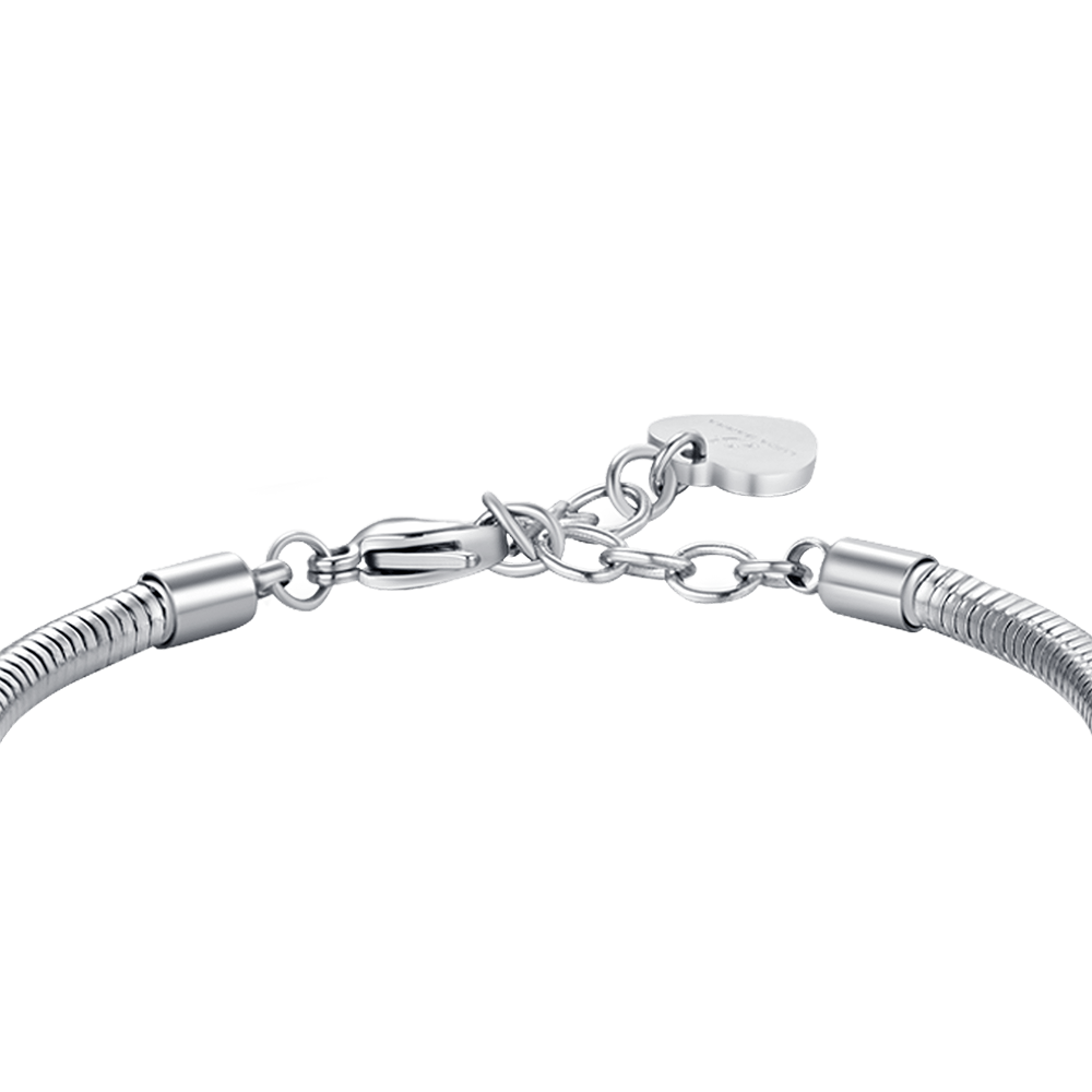 DAMENARMBAND AUS STAHL MIT BLUME DES LEBENS MIT WEISSEN KRISTALLEN