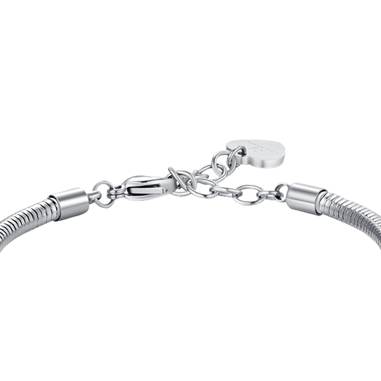 DAMENARMBAND AUS STAHL MIT VIERBLÄTTRIGEM KLEEBLATT MIT WEISSEN KRISTALLEN